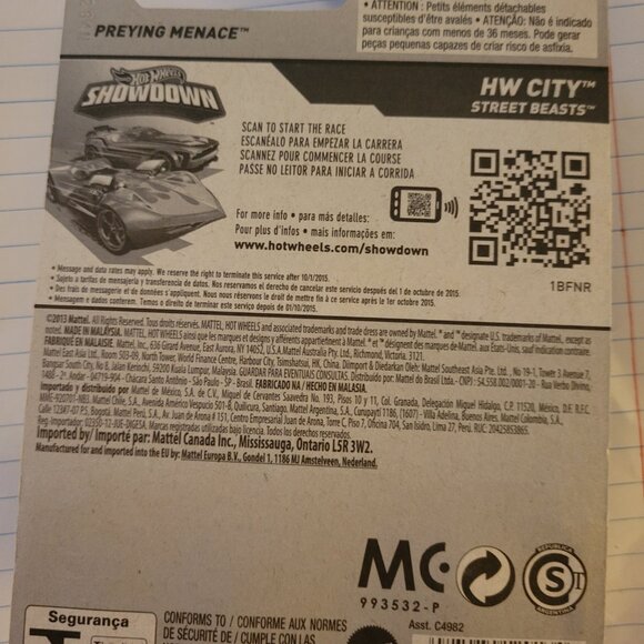 Hot Wheels HW City Street Beasts - Preying Menace - ©2013  -- ITEM #1474 - Picture 2 of 2